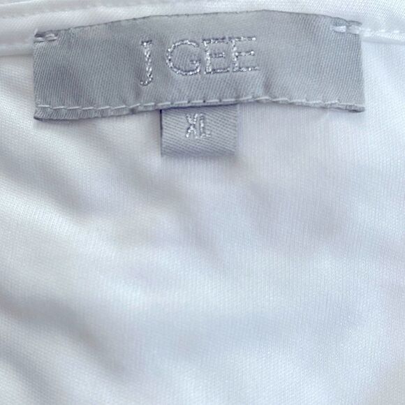 J Gee White Midi Peasant Dress, tired Lace Bodice Boho Size:XL Color: White - Picture 8 of 9